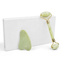 Natural jade roller and Gua Sha Facial Massage Tool Set with box packing